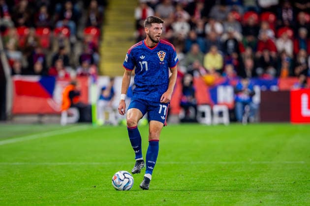 CZECHIA - CROATIA Petar Sucic of Croatia and Inter Milan on the ball during UEFA Nations League - League A - Group A3 - Matchday 1 - football match between Czechia and Croatia. Fortuna Arena, Eden, Stadion, Prague, Czechia September 26, 2026. Photo by Branislav Racko Copyright: xx 080A9393