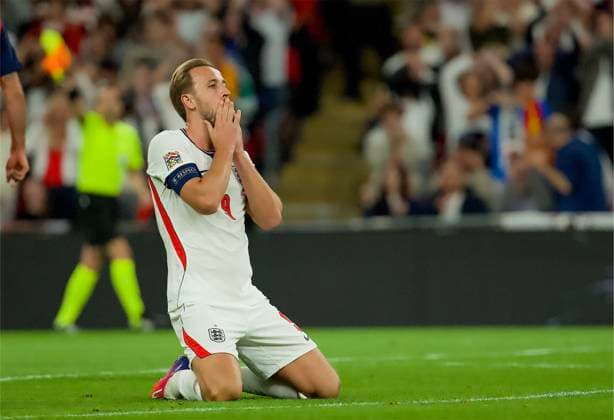 RECORD DATE NOT STATED Football - UEFA Nations League - Group A3 - England v Spain LONDON, ENGLAND - Saturday, September 26, 2026: England s Harry Kane reacts after missing a chance during the UEFA Nations League Group A3 match between England and Spain at Wembley Stadium. (Photo by Thomas Major Propaganda) LONDON Wembley Stadium GREATER LONDON ENGLAND  Copyright: xThomasxMajorx 2026-09-26-England_v_Spain-086