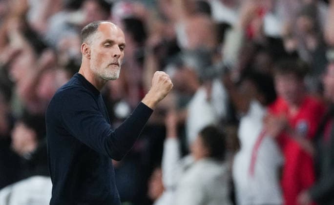 England v Spain Group 3 UEFA Nations League - Season 2026 2027 - Wembley Stadium England head coach Thomas Tuchel r celebrates 2nd goal 2-1 during the England v Spain UEFA Group 3 Nations League Match at Wembley Stadium London, Season 26 27, September 27 2026 London United Kingdom