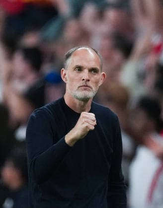 England v Spain Group 3 UEFA Nations League - Season 2026 2027 - Wembley Stadium England head coach Thomas Tuchel r celebrates 2nd goal 2-1 during the England v Spain UEFA Group 3 Nations League Match at Wembley Stadium London, Season 26 27, September 27 2026 London United Kingdom