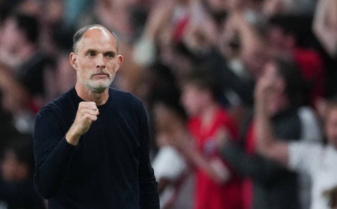 England v Spain Group 3 UEFA Nations League - Season 2026 2027 - Wembley Stadium England head coach Thomas Tuchel r celebrates 2nd goal 2-1 during the England v Spain UEFA Group 3 Nations League Match at Wembley Stadium London, Season 26 27, September 27 2026 London United Kingdom