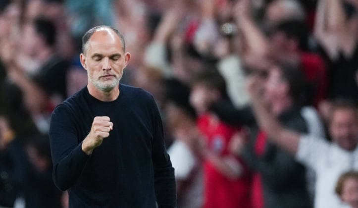 England v Spain Group 3 UEFA Nations League - Season 2026 2027 - Wembley Stadium England head coach Thomas Tuchel r celebrates 2nd goal 2-1 during the England v Spain UEFA Group 3 Nations League Match at Wembley Stadium London, Season 26 27, September 27 2026 London United Kingdom