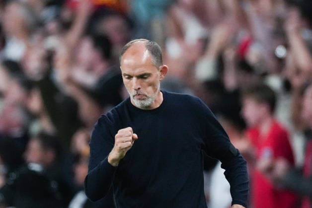 England v Spain Group 3 UEFA Nations League - Season 2026 2027 - Wembley Stadium England head coach Thomas Tuchel r celebrates 2nd goal 2-1 during the England v Spain UEFA Group 3 Nations League Match at Wembley Stadium London, Season 26 27, September 27 2026 London United Kingdom
