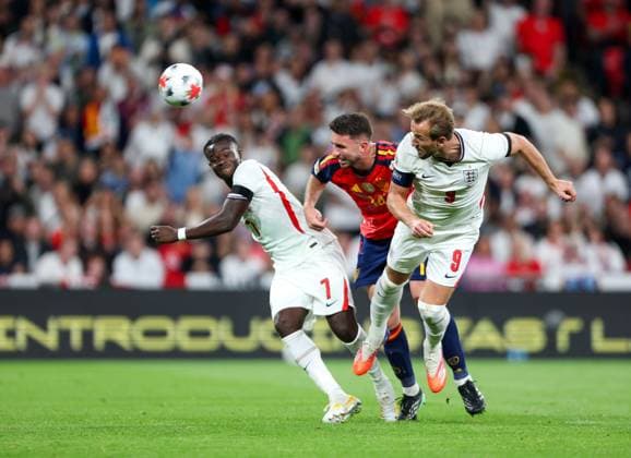 Harry Kane of England (9) heads his team into a 2-1 lead England v Spain, UEFA Nations League 2026 27 Group A3, Football, Wembley Stadium, London, UK, 26 09 2026 - 26 Sep 2026London Wembley Stadium England United Kingdom  Copyright: xHanc WiredxPhotos Shutterstockx 17171296am