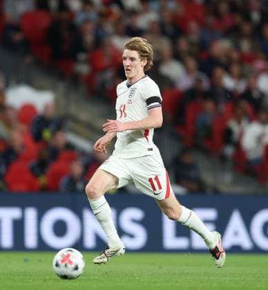 UEFA Nations League - England v Spain LONDON, ENGLAND, SEPTEMBER 26: Anthony Gordon of England national team, Nationalteam on the ball during The UEFA Nations League Group Stage match in Group C3 between England v Spain at Wembley Stadium, London, England, on September 26. (Photo by Daniel Weir) London Wembley Stadium England Copyright: xDanielxWeir SportsxPressxPhotox Sportspressphoto_SPR240373