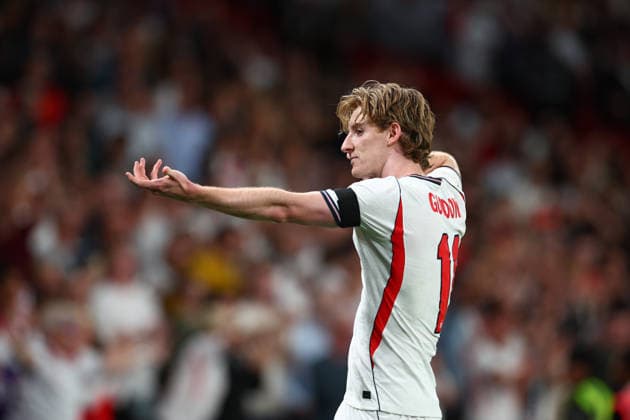 UEFA Nations League: England v Spain LONDON, UK - 26th Sept 2026: Anthony Gordon of England celebrates scoring his side s first goal during the UEFA Nations League League A Group 3 match between England and Spain at Wembley Stadium London Wembley Stadium England United Kingdom Copyright: xCraigxMercerx xPeakxActionxPhotosx