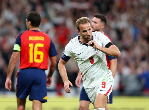 Harry Kane of England celebrates after scoring his team s 2nd goal England v Spain, UEFA Nations League 2026 27 Group A3, Football, Wembley Stadium, London, UK, 26 09 2026 - 26 Sep 2026London Wembley Stadium England United Kingdom  Copyright: xHanc WiredxPhotos Shutterstockx 17171296aw
