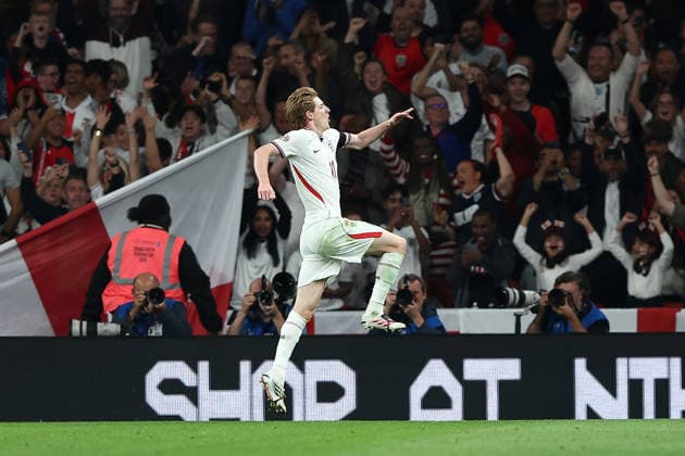 England v Spain, UEFA Nations League GOAL 1-1 Anthony Gordon of England scores and celebrates during the England v Spain UEFA Nations League A Group 3 match at Wembley Stadium, London, England on 26 September 2026 Credit: Ian Stephen Every Second Media Editorial use only. All images are copyright Every Second Media Limited. No images may be reproduced without prior permission. Copyright: xIMAGO EveryxSecondxMediax ESM-2186-0028 IanxStephenx xEveryxSecondxMediax