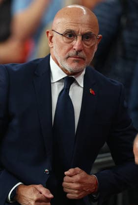 London, England, 26th September 2026. Luis de la Fuente, head coach of Spain, during the England vs Spain UEFA Nations League match at Wembley Stadium, London. Picture credit should read: Paul Terry Sportimage EDITORIAL USE ONLY. No use with unauthorised audio, video, data, fixture lists, club league logos or live services. Online in-match use limited to 120 images, no video emulation. No use in betting, games or single club league player publications. SPI_060_PT_England_Spain SPI-5020-0059