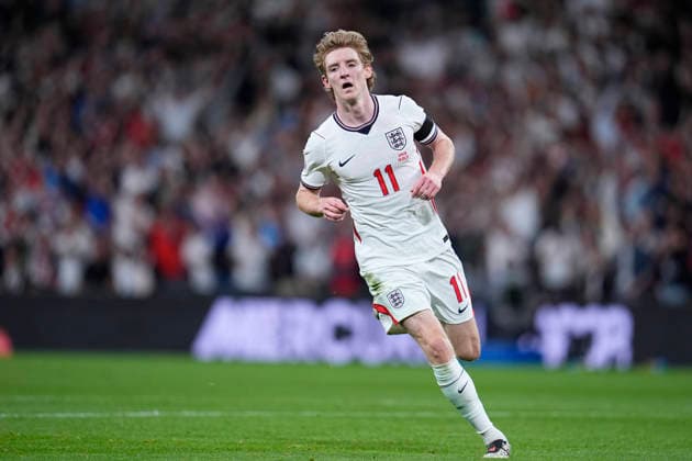 September 26, 2026, London, London, England: Anthony Gordon of England celebrates after scoring his team s first goal during the UEFA Nations League 2026 27 League Phase MD1 Group A3 match between England and Spain at Wembley Stadium on September 26, 2026, in London, England. London England - ZUMAa181 20260926_zaa_a181_150 Copyright: xDennisxAgyemanx