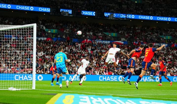 Jarell Quansah of England heads over England v Spain, UEFA Nations League, Football, Wembley Stadium, London, UK - 26 Sep 2026London Wembley Stadium United Kingdom  Copyright: xJavierxGarcia Shutterstockx 17171102aq