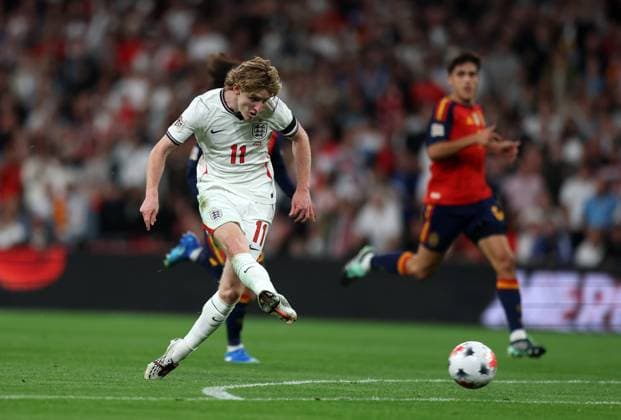 Anthony Gordon of England scores an equalising goal to make it 1-1 England v Spain - UEFA Nations League - League A - Group 3. Football. Wembley Stadium, London, UK. 26 SEP 2026Wembley Wembley Stadium LONDON United Kingdom  Copyright: xJASONPIX Shutterstockx 17171351e