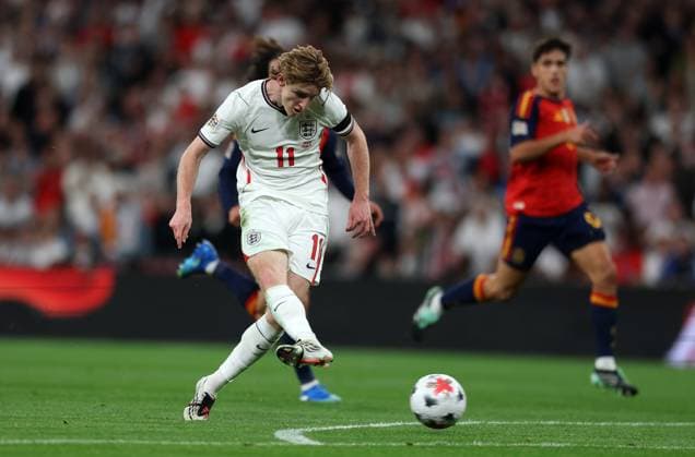 Anthony Gordon of England scores an equalising goal to make it 1-1 England v Spain - UEFA Nations League - League A - Group 3. Football. Wembley Stadium, London, UK. 26 SEP 2026Wembley Wembley Stadium LONDON United Kingdom  Copyright: xJASONPIX Shutterstockx 17171351h
