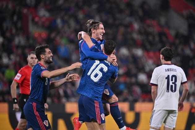 Prague, 260926. Fortuna Arena football stadium. UEFA Nations League Matchday 1: Czech Republic vs. Croatia. Pictured: a goal, celebration by Croatia players. Photo: Damir Krajac CROPIX Copyright: xxDamirxKrajacx ceska_hrvatska75-260926