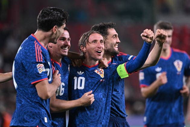 Prague, 260926. Fortuna Arena football stadium. UEFA Nations League Matchday 1: Czech Republic vs. Croatia. Pictured: a goal, celebration by Croatia players. Photo: Damir Krajac CROPIX Copyright: xxDamirxKrajacx ceska_hrvatska77-260926