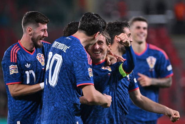 Prague, 260926. Fortuna Arena football stadium. UEFA Nations League Matchday 1: Czech Republic vs. Croatia. Pictured: a goal, celebration by Croatia players. Photo: Damir Krajac CROPIX Copyright: xxDamirxKrajacx ceska_hrvatska78-260926