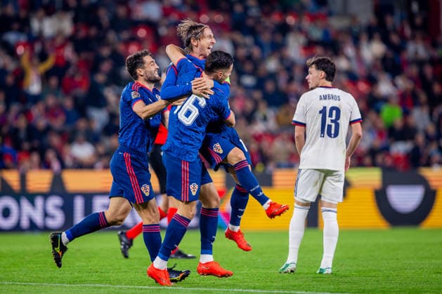 CZECHIA - CROATIA Luka Modric of Croatia and AC Milan celebrates a goal during UEFA Nations League - League A - Group A3 - Matchday 1 - football match between Czechia and Croatia. Fortuna Arena, Eden, Stadion, Prague, Czechia September 26, 2026. Photo by Branislav Racko Copyright: xx 080A9598