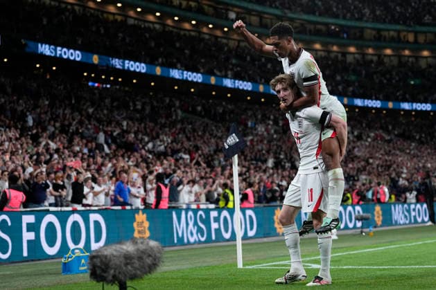 September 26, 2026, London, London, England: Anthony Gordon of England celebrates after scoring his team s first goal during the UEFA Nations League 2026 27 League Phase MD1 Group A3 match between England and Spain at Wembley Stadium on September 26, 2026, in London, England. London England - ZUMAa181 20260926_zaa_a181_167 Copyright: xDennisxAgyemanx