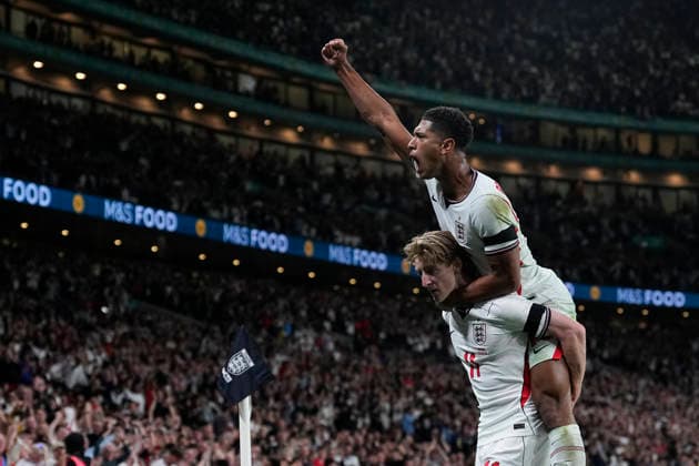 September 26, 2026, London, London, England: Anthony Gordon of England celebrates after scoring his team s first goal during the UEFA Nations League 2026 27 League Phase MD1 Group A3 match between England and Spain at Wembley Stadium on September 26, 2026, in London, England. London England - ZUMAa181 20260926_zaa_a181_174 Copyright: xDennisxAgyemanx