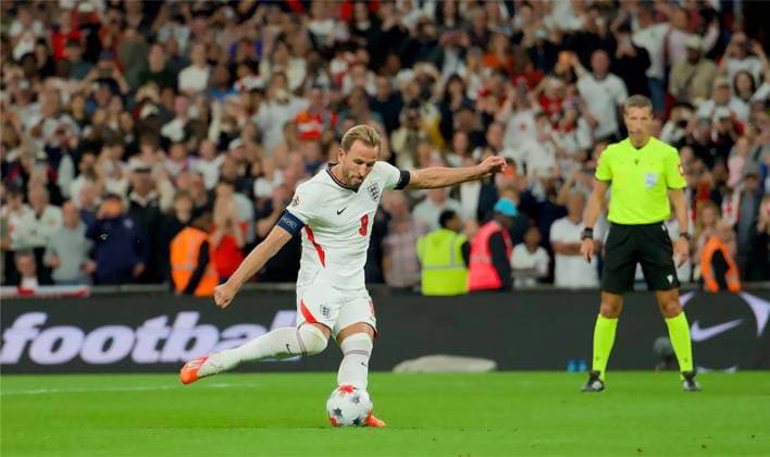 RECORD DATE NOT STATED Football - UEFA Nations League - Group A3 - England v Spain LONDON, ENGLAND - Saturday, September 26, 2026: England s Harry Kane missing a penalty during the UEFA Nations League Group A3 match between England and Spain at Wembley Stadium. (Photo by Thomas Major Propaganda) LONDON Wembley Stadium GREATER LONDON ENGLAND  Copyright: xThomasxMajorx 2026-09-26-England_v_Spain-091