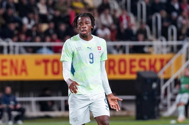 Soccer: UEFA Nations League 2026–2027, September 26, 2026, North Macedonia vs. Switzerland, Todor Proeski National Arena, Johan Manzambi 9, Switzerland Copyright: xValentinxDomgjonix