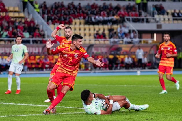 Soccer: UEFA Nations League 2026–2027, September 26, 2026, North Macedonia vs. Switzerland, Todor Proeski National Arena, Bojan Ilievski 2 (North Macedonia), Dan Ndoye 11 (Switzerland) Copyright: xValentinxDomgjonix