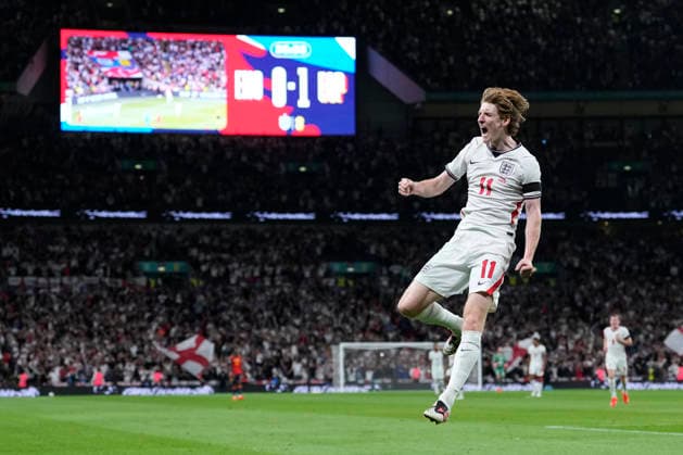 September 26, 2026, London, London, England: Anthony Gordon of England celebrates after scoring his team s first goal during the UEFA Nations League 2026 27 League Phase MD1 Group A3 match between England and Spain at Wembley Stadium on September 26, 2026, in London, England. England V Spain - UEFA Nations League 2026 27 League Phase MD1 Group A3  - ZUMAa181 20260926_zaa_a181_178 Copyright: xDennisxAgyemanx