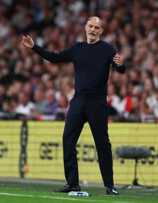 London, England, 26th September 2026. Thomas Tuchel, head coach of England, reacts during the England vs Spain UEFA Nations League match at Wembley Stadium, London. Picture credit should read: Paul Terry Sportimage EDITORIAL USE ONLY. No use with unauthorised audio, video, data, fixture lists, club league logos or live services. Online in-match use limited to 120 images, no video emulation. No use in betting, games or single club league player publications. SPI_084_PT_England_Spain SPI-5020-0083