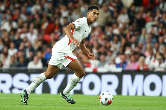 LONDON, ENGLAND, SEPTEMBER 26: Jude Bellingham of England runs with the ball during a UEFA Nations League Group 3 match between England and Spain at the Wembley Stadium on September 26, 2026 in London, England. (Photo by Zach Forster Sports Press Photo) Copyright: xZachxForster SportsxPressxPhotox Sportspressphoto_SPR240420