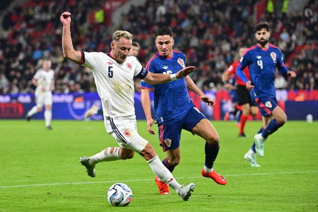 L-R Vladimir Coufal (CZE) and Franjo Ivanovic (CRO) in action during the UEFA Nations League, A3 group 1st round match: Czechia vs Croatia, in Prague, Czech Republic, on September 26, 2026. (CTKxPhoto VitxSimanek) CTKPhotoP2026092606648  CTKPhotoP2026092606648