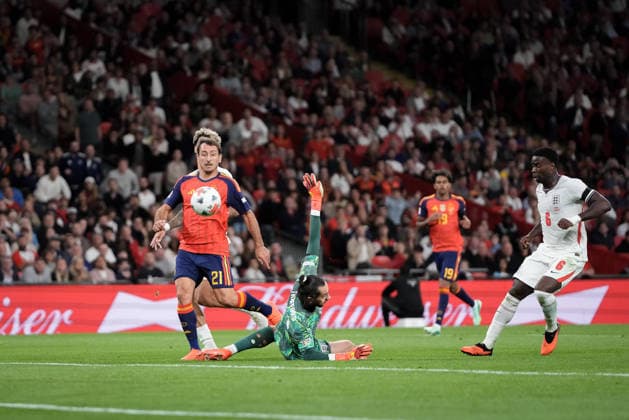 UEFA Nations League: England v Spain Mikel Oyarzabal of Spain scores to make it 2-3 during the UEFA Nations League match England vs Spain at Wembley Stadium, London, United Kingdom on 26 September 2026 (Photo by Maynard Manyowa News Images) London Wembley Stadium Greater London United Kingdom Copyright: xMaynardxManyowa NewsxImagesx