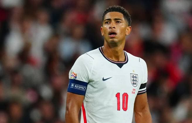Jude Bellingham of England wears the captain s armband late on England v Spain, UEFA Nations League, Football, Wembley Stadium, London, UK - 26 Sep 2026London Wembley Stadium United Kingdom  Copyright: xJavierxGarcia Shutterstockx 17171102bg