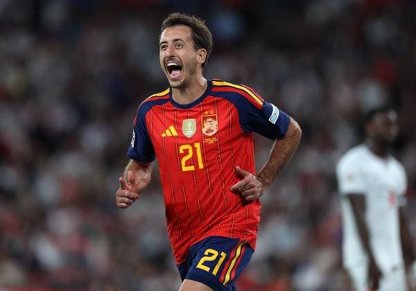 Mikel Oyarzabal of Spain celebrates after he scores Spains Third (3rd) goal to put Spain 3-2 up England v Spain - UEFA Nations League - League A - Group 3. Football. Wembley Stadium, London, UK. 26 SEP 2026Wembley Wembley Stadium LONDON United Kingdom  Copyright: xJASONPIX Shutterstockx 17171351bk