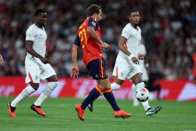 Mikel Oyarzabal of Spain scores Spains Third (3rd) goal to put Spain 3-2 up England v Spain - UEFA Nations League - League A - Group 3. Football. Wembley Stadium, London, UK. 26 SEP 2026Wembley Wembley Stadium LONDON United Kingdom  Copyright: xJASONPIX Shutterstockx 17171351av