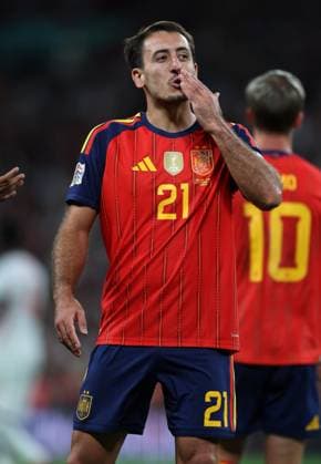 Mikel Oyarzabal of Spain celebrates after he scores Spains Third (3rd) goal to put Spain 3-2 up England v Spain - UEFA Nations League - League A - Group 3. Football. Wembley Stadium, London, UK. 26 SEP 2026Wembley Wembley Stadium LONDON United Kingdom  Copyright: xJASONPIX Shutterstockx 17171351am