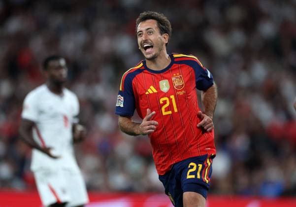 Mikel Oyarzabal of Spain celebrates after he scores Spains Third (3rd) goal to put Spain 3-2 up England v Spain - UEFA Nations League - League A - Group 3. Football. Wembley Stadium, London, UK. 26 SEP 2026Wembley Wembley Stadium LONDON United Kingdom  Copyright: xJASONPIX Shutterstockx 17171351an