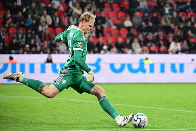 Goalkeeper Lukas Hornicek (CZE) in action during the UEFA Nations League, A3 group 1st round match: Czechia vs Croatia, in Prague, Czech Republic, on September 26, 2026. (CTKxPhoto MichalxKamaryt) CTKPhotoP2026092606918  CTKPhotoP2026092606918
