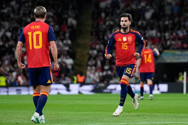 September 26, 2026, London, London, England: Alex Baena of Spain celebrates after scoring his team s second goal during the UEFA Nations League 2026 27 League Phase MD1 Group A3 match between England and Spain at Wembley Stadium on September 26, 2026, in London, England. England V Spain - UEFA Nations League 2026 27 League Phase MD1 Group A3  - ZUMAa181 20260926_zaa_a181_195 Copyright: xDennisxAgyemanx