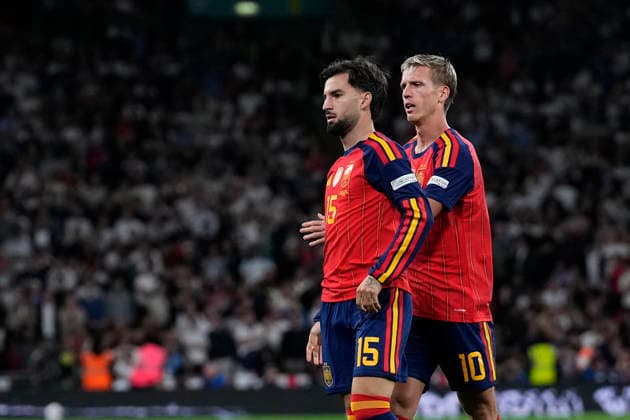September 26, 2026, London, London, England: Alex Baena of Spain celebrates after scoring his team s second goal during the UEFA Nations League 2026 27 League Phase MD1 Group A3 match between England and Spain at Wembley Stadium on September 26, 2026, in London, England. England V Spain - UEFA Nations League 2026 27 League Phase MD1 Group A3  - ZUMAa181 20260926_zaa_a181_198 Copyright: xDennisxAgyemanx