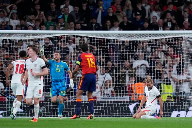September 26, 2026, London, London, England: Harry Kane of England misses a penalty during the UEFA Nations League 2026 27 League Phase MD1 Group A3 match between England and Spain at Wembley Stadium on September 26, 2026, in London, England. England V Spain - UEFA Nations League 2026 27 League Phase MD1 Group A3  - ZUMAa181 20260926_zaa_a181_204 Copyright: xDennisxAgyemanx
