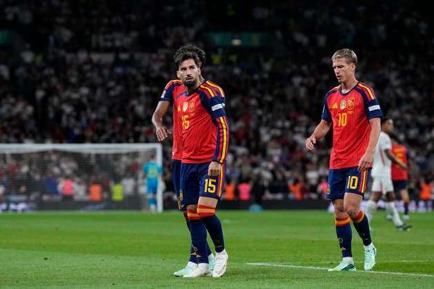 September 26, 2026, London, London, England: Alex Baena of Spain celebrates after scoring his team s second goal during the UEFA Nations League 2026 27 League Phase MD1 Group A3 match between England and Spain at Wembley Stadium on September 26, 2026, in London, England. England V Spain - UEFA Nations League 2026 27 League Phase MD1 Group A3  - ZUMAa181 20260926_zaa_a181_208 Copyright: xDennisxAgyemanx