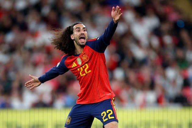 England v Spain - UEFA Nations League 2026 27 Group A3 MD1 Marc Cucurella of Spain reacts during the UEFA Nations League 2026 27 group phase match between England and Spain at Wembley Stadium on September 26, 2026 in London, England. London Wembley Stadium England United Kingdom Copyright: xAllstarxPicturexLibraryxLtdx