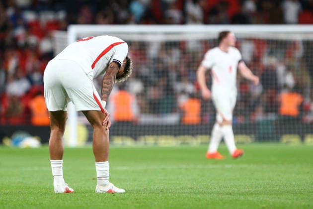 LONDON, ENGLAND, SEPTEMBER 26: Nico O Reilly of England dejects following the full time whistle of the UEFA Nations League Group 3 match between England and Spain at the Wembley Stadium on September 26, 2026 in London, England. (Photo by Zach Forster Sports Press Photo) Copyright: xZachxForster SportsxPressxPhotox Sportspressphoto_SPR240456