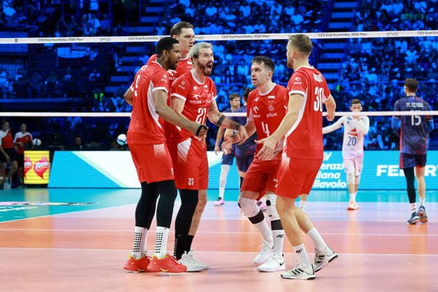 26.09.2026 MEDIOLAN WLOCHY ( MILAN ITALIA ) UNIPOL FORUM SIATKOWKA MEZCZYZN MISTRZOSTWA EUROPY W SIATKOWCE FINAL RUNDA FINALOWA ( CEV EUROVOLLEY 2026 MEN FINAL ROUND FINAL MATCHES MEN S VOLLEYBALL GAME POLAND - FRANCE ) MECZ POLSKA - FRANCJA NZ. WILFREDO LEON VENERO , BARTLOMIEJ LEMANSKI , TOMASZ FORNAL , MARCIN KOMENDA , BARTLOMIEJ BALADZ FOTO JAKUB PIASECKI CYFRASPORT NEWSPIX.PL --- newspix.pl 