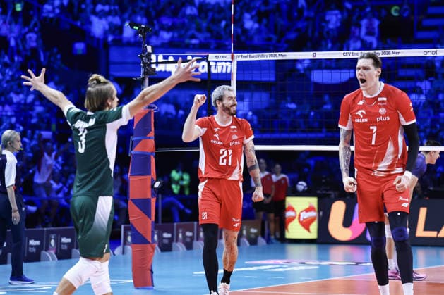 IPA89009425 - Polish players celebrating during the CEV Enel EuroVolley 2026 Gold Medal Final between Poland and France at the Unipol Forum in Milan, Italy, on September 26, 2026, during EuroVolley 2026 - Gold Medal Final - France vs. Poland, CEV EuroVolley Men’s match in Assago (MI), Italy, September 26, 2026  Copyright: xValerioxOrigo IPAxSportx xx IPA89009425