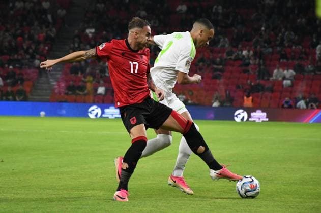 Albania v Belarus - UEFA Nations League TIRANA, ALBANIA - SEPTEMBER 26: Taulant Seferi (17) of Albania in action during the UEFA Nations League 2026 27 group phase C Group match between Albania and Bearus at the Air Albania Stadium in Tirana, Albania on September 26, 2026. Olsi Shehu Anadolu Tirana Albania. Editorial use only. Please get in touch for any other usage.  Copyright: x2026xAnadoluxOlsixShehux
