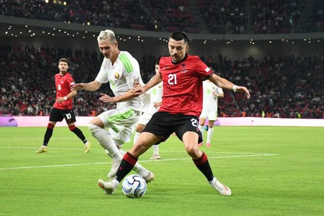 Albania v Belarus - UEFA Nations League TIRANA, ALBANIA - SEPTEMBER 26: Arber Hoxha (21) of Albania in action during the UEFA Nations League 2026 27 group phase C Group match between Albania and Bearus at the Air Albania Stadium in Tirana, Albania on September 26, 2026. Olsi Shehu Anadolu Tirana Albania. Editorial use only. Please get in touch for any other usage.  Copyright: x2026xAnadoluxOlsixShehux