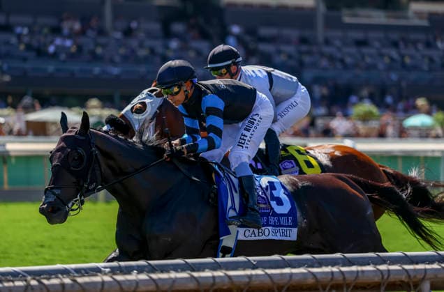 September 26, 2026, Arcadia, Ca, USA: Cabo Spirit (3) ridden by Mike Smith wins the City of Hope Mile Stakes (Grade 2) on Goodwood Stakes Day at Santa Anita Park in Arcadia, California on September 26, 2026. Eclipse Sportswire CSM CSM Arcadia USA - ZUMAcs17 20260926_faf_cs17_027 Copyright: xDanxBirchx