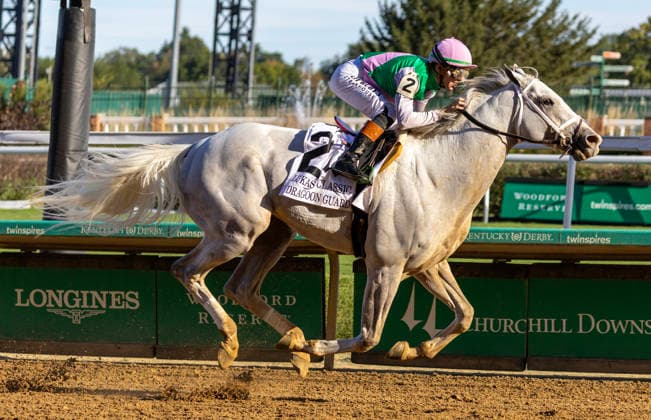 September 26, 2026, USA: Dragoon Guard (2) ridden by Tyler Gaffalione wins the Lukas Classic Stakes at Churchill Downs on September 26, 2026. Candice Chavez Eclipse Sportswire CSM USA - ZUMAcs17 20260926_faf_cs17_044 Copyright: x {Serialx