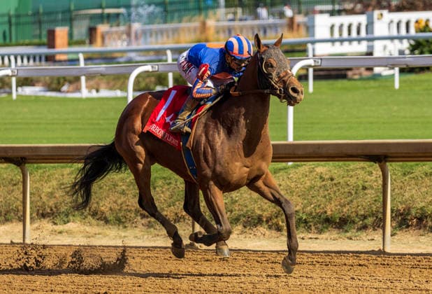 September 26, 2026, USA: Plutarch (1) ridden by Francisco Arrieta wins the Bourbon Flight Stakes at Churchill Downs on September 26, 2026. Candice Chavez Eclipse Sportswire CSM USA - ZUMAcs17 20260926_faf_cs17_058 Copyright: x {Serialx
